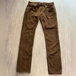 J Crew 484 Corduroy Slim Chino Pants Mens 32x34 Brown Cotton Stretch Casual